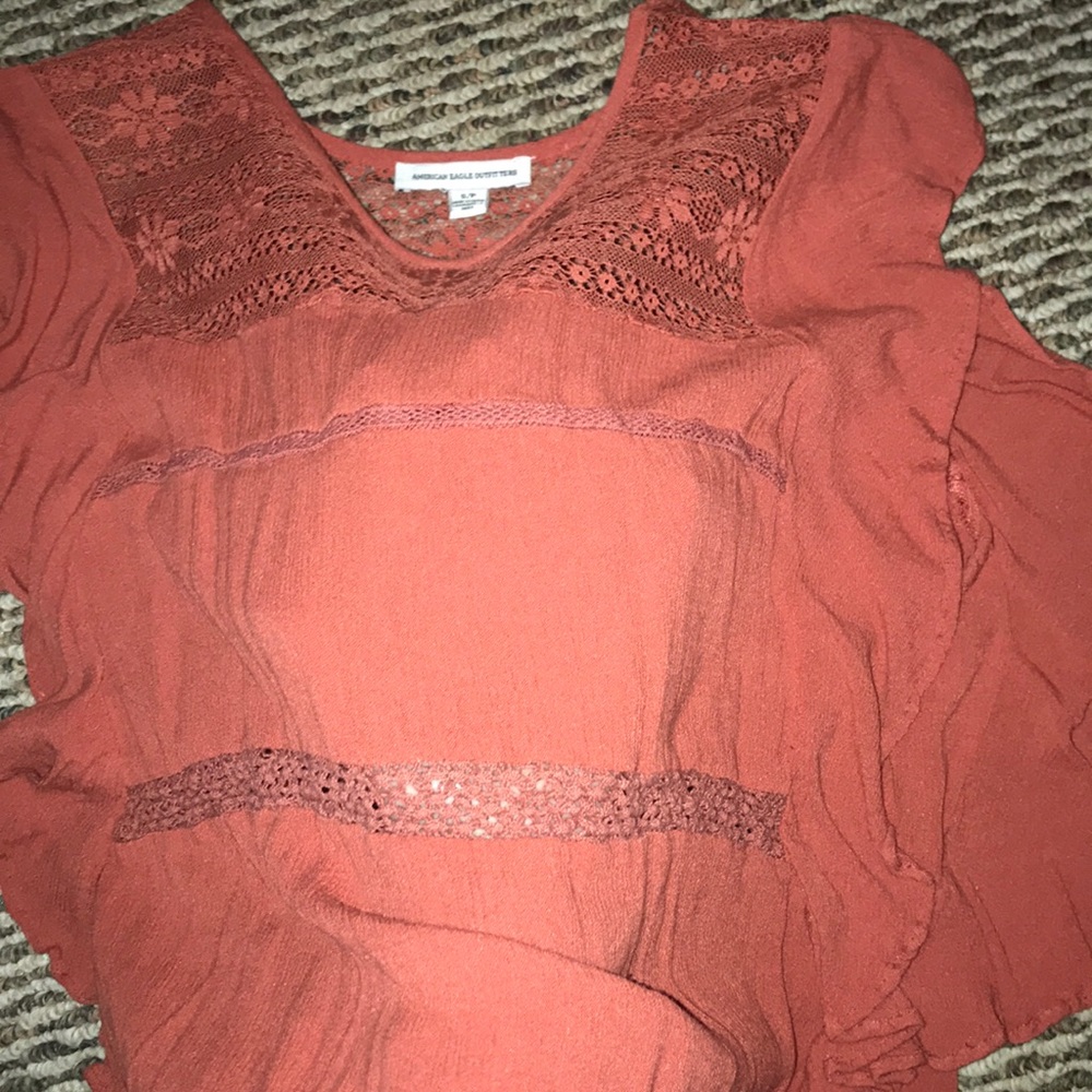 Rusty Colored Lace Top - Picture 4 of 8